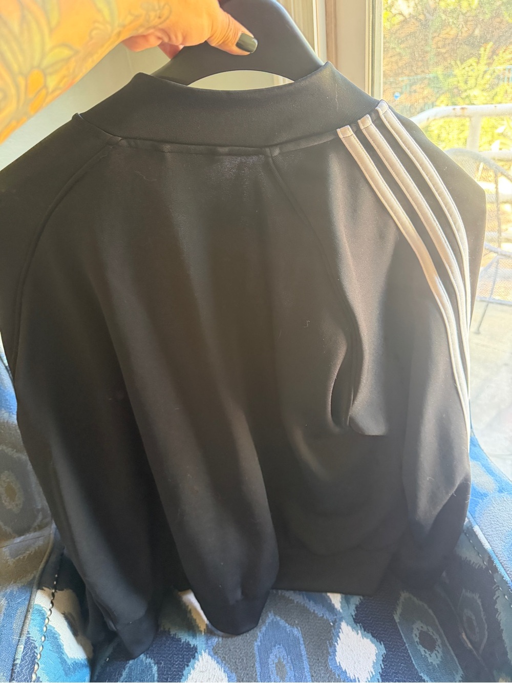 adidas Black Track Jacket with White 3-Stripe Detail - Picture 3 of 3
